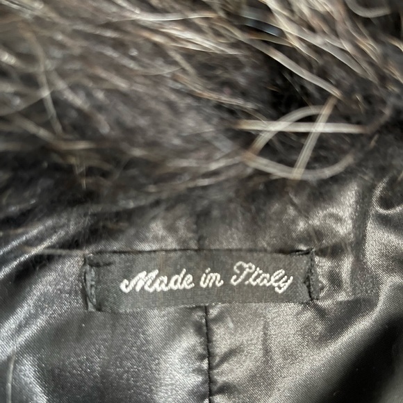 Real fur collar trim jacket/coat made in Italy - Picture 4 of 5